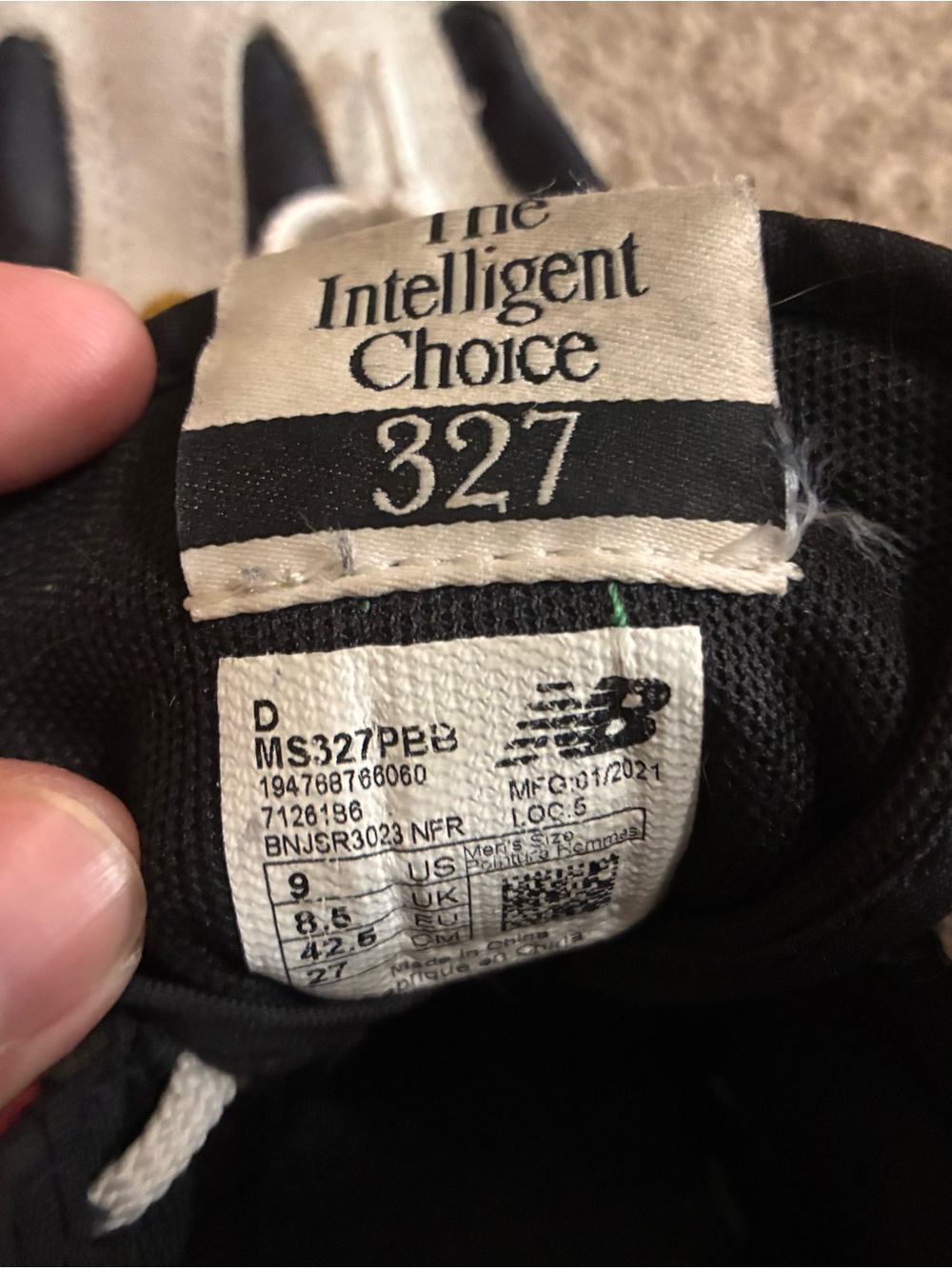 New Balance Black White Sneakers with Tan Label - Picture 3 of 4